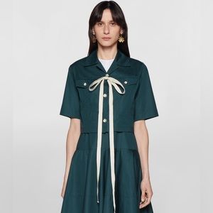 Marni Cotton Poplin Sleeveless Dress Emerald